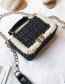 Fashion Black Pearls Decorated Square Shape Bag