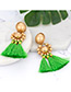 Fashion Light Green Beads Decorated Tassel Earrings