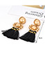 Fashion Black Beads Decorated Tassel Earrings