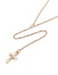 Fashion Gold Color Cross Shape Pendant Decorated Long Necklace