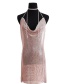 Fashion Rose Gold Pure Color Design V Neckline Dress