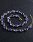 Fashion Blue Oval Shape Gemstone Decorated Necklace