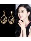 Fashion Silver Color Triangle Shape Design Hollow Out Earrings