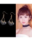 Fashion Silver Color Round Shape Diamond Decorated Long Earrings