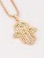 Fashion Gold Color Palm Pendant Decorated Necklace