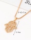 Fashion Gold Color Palm Pendant Decorated Necklace