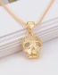 Fashion Rose Gold Skull Pendant Decorated Necklace