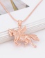 Fashion Rose Gold Horse Pendant Decorated Necklace