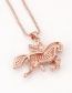 Fashion Gold Color Horse Pendant Decorated Necklace
