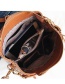 Fashion Light Brown Double Zippers Decorated Pure Color Bag