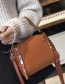 Fashion Light Brown Double Zippers Decorated Pure Color Bag