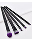 Fashion Black Round Shape Decorated Makeup Brush(5 Pcs)