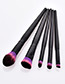 Fashion Black Round Shape Decorated Makeup Brush(5 Pcs)
