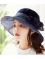 Fashion Navy Flower Shape Decorated Pure Color Hat