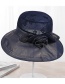 Fashion Navy Flower Shape Decorated Pure Color Hat