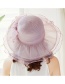 Fashion Light Purple Flower Shape Decorated Pure Color Hat