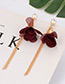 Fashion Black Flower Shape Decorated Tassel Earrings