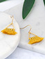Fashion Yellow Triangle Shape Design Tassel Earrings