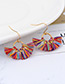 Fashion Red Round Shape Decorated Tassel Earrings