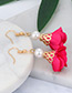 Fashion Claret-red Flower Shape Decorated Earrings