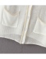 Fashion White Pure Color Decorated Coat