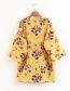 Fashion Yellow Flower Pattern Decorated Kimono