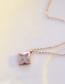 Fashion Rose Gold Square Shape Decorated Necklace