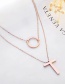 Fashion Silver Color T Letter Pattern Decorated Necklace