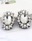 Fashion White Oval Shape Decorated Earrings
