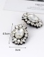 Fashion White Oval Shape Decorated Earrings