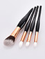 Fashion Black Round Shape Decorated Makeup Brush(4pcs)