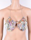 Sexy Silver Color Off-the-shoulder Design Paillette Decorated Bikini