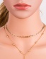 Fashion Gold Color Double Layer Design Pure Color Necklace