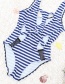 Sexy Blue Stripe Pattern Decorated Simple Swimwear