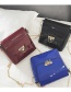 Fashion Claret Red Pure Color Decorated Bag