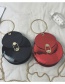 Fashion Claret Red Round Shape Decorated Bag