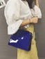 Fashion Blue Pure Color Decorated Bag