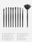 Fashion Black Sector Shape Design Eye Shadow Brush(10pcs)