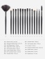 Fashion Black Geometric Shape Design Eye Shadow Brush(15pcs)