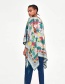 Fashion Multi-color Flowers Pattern Decorated Simple Smock
