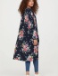 Fashion Multi-color Flowers Decorated Long Sleeves Coat