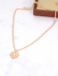 Fashion Gold Color Cross Shape Decorated Full Diamond Necklace
