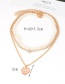 Fashion Gold Color Cross Shape Decorated Full Diamond Necklace