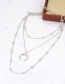 Fashion Silver Color Moon Shape Decorated Multi-layer Necklace