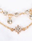 Fashion Gold Color Full Diamond Decorated Double Layer Necklace