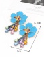Fashion Beige Flower Shape Decorated Tassel Earrings