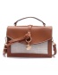 Fashion Brown Round Shape Decorated Bag