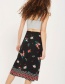 Fashion Black Flowers Pattern Decorated Simple Skirt