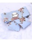 Fashion Blue Flowers Pattern Decorated Bowknot Brooch