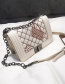Fashion Khaki Grid Shape Design Pure Color Shoulder Bag